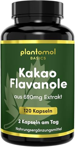 Kakao-Flavanole - Flavonoid Kakao Kapseln hochdosiert - plantomol® Basics