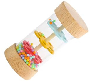 mophrati Baby Rainmaker Toy Wooden Rainmaker Rain Stick Toys Rattle Shaker Sensory Developmental Raindrops Musical Instrument Beaded Raindrops Sensory Shaker