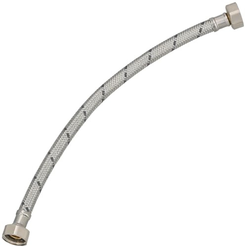 KOTARBAU® Flexschlauch 1/2“ x 1/2“, Wasserschlauch, Panzerschlauch 40 cm | Anschlussschlauch für Armatur, Schlauch Für Wasserhahn, Edelstahlummantelt, Silber