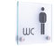 Plaque de porte en verre Vitrum B - Pour WC - Dimensions : 130 x 130 mm - B 2 140/140 mm B2 WC Herren standard
