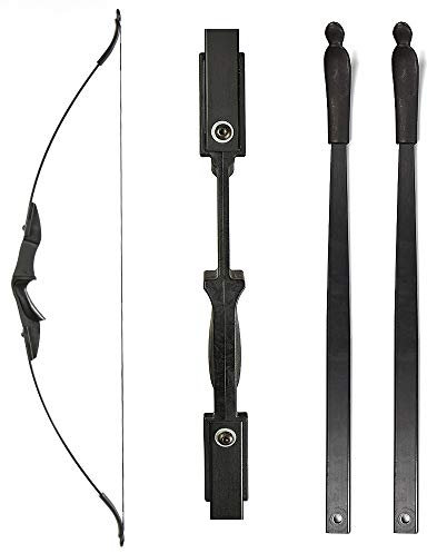 Huntingdoor 57 Takedown Recurve Bow Double Arrow Rest Design,Black Longbow for Right Hand & Left Hand Archer,Archery Hunting Bow for Beginner Training Shooting Target Practice