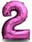 envami® Luftballon Geburtstag XXL Pink - Riesen Folienballon in 40 | 101cm Geburtstagsdeko | Ballon Zahl Deko zum Geburtstag | Geburtstagsdeko Mädchen Pink | fliegt mit Helium (Zahl 2)