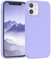 EAZY CASE Premium Silikon Handyhülle kompatibel mit iPhone 12 Mini, Slimcover mit Kameraschutz und Innenfutter, Silikonhülle, Schutzhülle, Bumper, Handy Case, Hülle, Softcase, Lila Blau