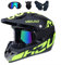UIGJIOG Casque Moto Enfant,Casque de Cross pour Enfant Casque Downhill pour Enfants, avec Goggle/Gants/Masque,D. O. T Standard,pour BMX MTB Quad Enduro ATV Scooter,I,L(56~57cm)