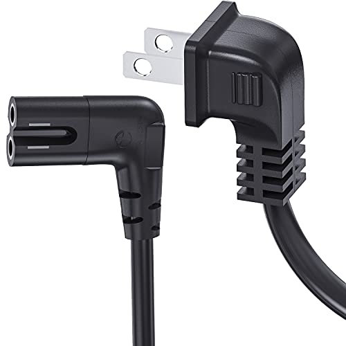 TV Power Cord Compatible for Samsung TV, Ancable 12-Feet 90 Degree Angled 18AWG 2-Prong to L-Shaped C7 Power Cord Replacement for Samsung Philips Toshiba LG Sony Sharp Panasonic Vizio LED TV Sky Box