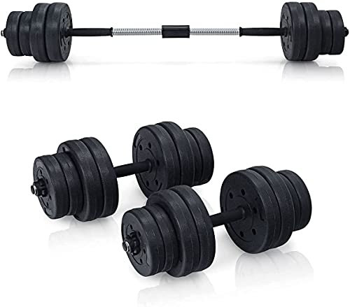 RELAX4LIFE 2 in 1 Hantel Set 30 kg, ink. 16 Hantelscheiben & Verbindungrohren, wechselbare Gewichten (8 x 2,5kg / 8 x 1,25 kg), für Turnhalle & Büro & Zuhause, Trainingset für Männer & Frauen, Metall