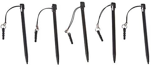 MYhose Eingabestift Resistiver Eingabestift mit Harter Spitze, mit Staubstopfenseil für POS PDA MP5 Schwarz