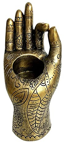 U/D Buddha-Hand-Kerzenhalter aus Kunstharz, Mudra, Tischplatte, Teelichthalter, dekorativer buddhistischer Stil, Kerzenhalter, Zen, Meditationsraum, Basteln