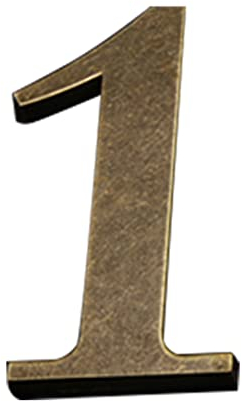 Zayookey Metallo Numero Civico Antichi 4 Pollici (10 cm) Moderna Numeri Indirizzo di Casa di Porta in Bronzo House Number per Cassetta Postale Stradale (Door Number 1)