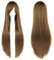 IMISSU Lange glatte Haare Cosplay Perücke mit Pony Bunte Halloween Kostüm Party Perücken (Braun)