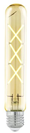 EGLO E27 LED Lampe, Amber Vintage Glühbirne in Stabform, Leuchtmittel Röhre für Retro Beleuchtung, 4 Watt (entspricht 32 Watt), 350 Lumen, warmweiß, 2200k, Edison Birne T30, Ø 3 cm