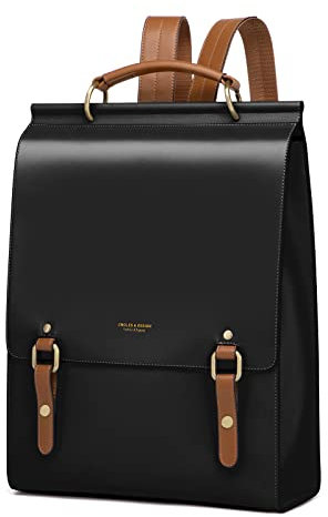 Cnoles Sac à dos en cuir pour femme, style vintage et décontracté, pour l'école, l'université, les voyages, 28 x 11 x 38