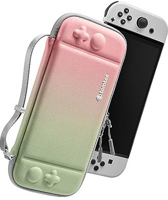 tomtoc Custodia per Nintendo Switch e OLED, Custodia Rigida da Trasporto con 10 Cartucce di Gioco, Case Sottile da Viaggio, Brevetto Originale e Protezione di Militare