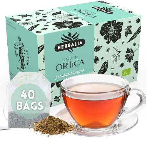HERBALIA - Infuso di Ortica in Bustine | Confezione di Tisana all’Ortica da 40 Bustine Senza Punti Metallici, 30 gr. - Ortica per Infusi e Tisane