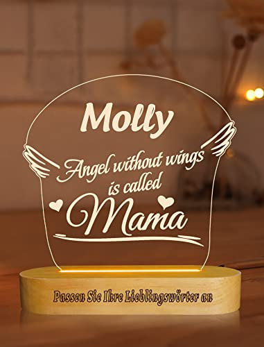 Lightzz LED Nachtlicht Personalisiert Name Arylic Lampe，Geschenke mit Gravur zum Jahrestag Hochzeit Verlobung，Romantisches Geschenk für Verliebte Paare Pärchen Hochzeitsgeschenk (Engel)