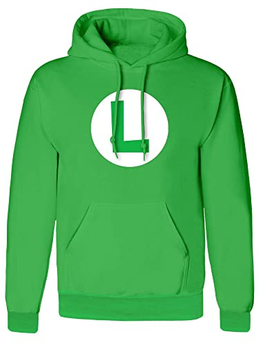 Super Mario Unisex Erwachsene Luigi Badge Pullover Hoodie