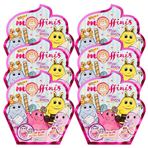 Generisch Blue Ocean Moffinis Figur Sammelfigur Serie 4 - Magic Bakery - Moffini Muffin Monster - Figur Auswahl (6 Tüten)