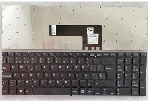 YANHAO [Laptop-Tastaturen] Spanische Neue SPlaptop-Tastatur for Sony for VAIO SVF15 SVF152 SVF153 SVF154 9Z.NAEBQ.00R SVF15N17CXB AEHK97001103A (Color : Black No Backlight)