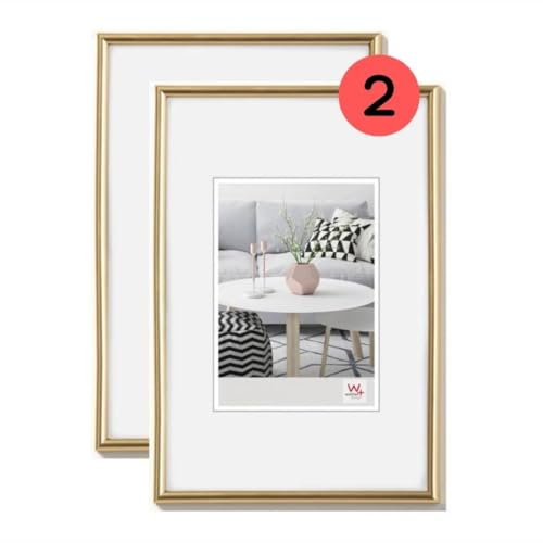 walther design Bilderrahmen gold 15 x 20 cm Doppelpack, Galeria Kunststoffrahmen KG520HD