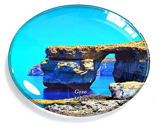 Gozo Malta Magnet für Kühlschrank, Gefrierschrank, Souvenir, Dekorationen, oval, Kristallmagnet, Küche, Whiteboard