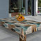 laro Wachstuch-Tischdecke Abwaschbar Garten-Tischdecke Wachstischdecke PVC Plastik-Tischdecken Eckig Meterware Wasserabweisend Abwischbar G07, Muster:Blätter Braun Blau Patchwork, Größe:140x300