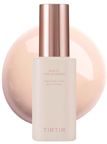 TIRTIR Mask Fit Tone Up Essence | Tinted Moisturizer, All-in-one base, Glass skin look, Deep Hydration, Long-lasting, Natural Coverage, Lightweight, Make-up free look, 1.01 fl.oz. (Beige)