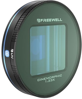 Freewell Obiettivo anamorfico 1.33x Blu per custodie Freewell Sherpa | per iPhone, Galaxy e Genius Rig Cage (Non compatibile con 17mm Lens Mount)