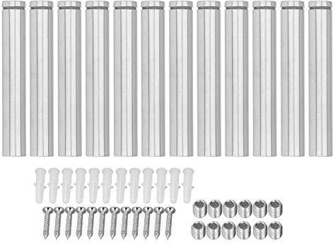 12 Stück Abstandsschrauben, 19 X 120 Mm, Werbeschrauben, Edelstahl-Wand-Abstandshalter, Glas-Acryl-Nagel, Werbenägel, Gewindeeinsatz-Montagesatz Für Glaskunstwerke Und Schilder