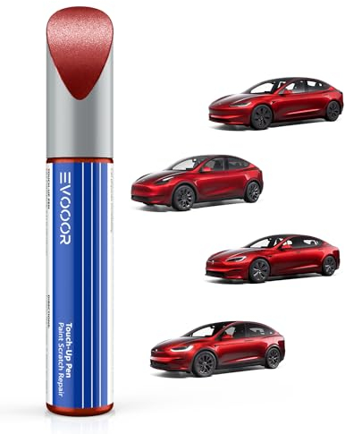 EVOOOR Tesla Lackstift Auto – DIY-Kratzerreparatur mit farblich abgestimmter Farbe für Modell 3/Y/S/X Ultra Red(PR01)
