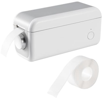 Kiperline Etikettendrucker, Bluetooth Aufkleber Etikett Gerät Tragbare Etikettendrucker Mit iOS und Android Unterstützung für Home Office (Weiß)