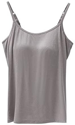 Unterhemd Top Frauen mit Brustpolstern, fünf Fingern, ohne Stahlring, BH-Körbchen, ein Sport-Unterhemd Shirt Mit Spitzensaum (Dark Gray, M)