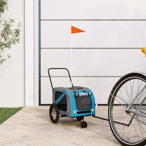CIADAZ Pet Bike Trailer Blue and Black Oxford Fabric and Iron, Dog Bike Trailer, Dog Pushchairs For Small Dogs, Bicycle Towing, Dog Stroller, Dog Disabled Scooter, Bicycle Trailer For Dogs93890