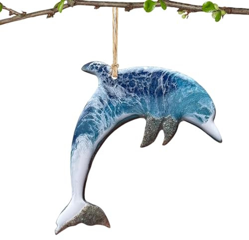 Sommer-Baumschmuck, Harz-Ornamente mit Meerestieren, blaue Meerestiere, Strandbaumschmuck aus Harz – Weihnachtsschmuck an der Küste – Rucksackanhänger