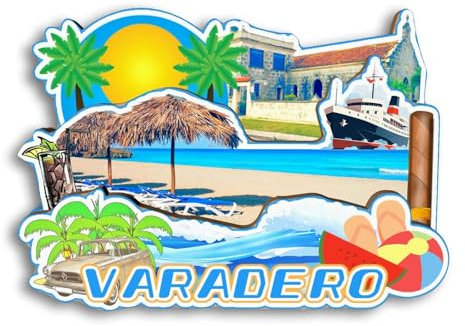 Quwsne Kühlschrankmagnet Varadero Kuba Dekorative Magnete Stadt Reise Souvenirs Touristengeschenke 3D klassische Sehenswürdigkeiten handgefertigt Handwerk Heimdekoration 2137