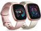 AK 2 Pack Bracelet pour Fitbit Versa 4/Sense 2/Fitibit Versa 3/Sense pour Femmes Hommes,Bracelet de Remplacement Réglable pour Fitbit Versa 4/Sense 2/Versa 3/Sense (Or Rose/Or, Small)