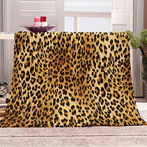 Warme Kuscheldecke Flanell Decke Microfaser Fleecedecke 180X220Cm 3D Modischer Leopardenmuster Drucken Sofadecke Weiche Flauschige Wolldecken Tagesdecke Wohndecke Für Erwachsene & Kinder