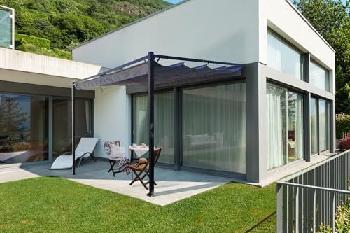 Cazeboo Pergola Noosa 400L300 Hellgrau Wandmontage