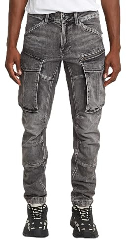 G-Star Homme Jean Rovic Zip 3D Regular Tapered Denim, Gris (sun faded gunmetal D23077-D931-H095), 35W / 34L