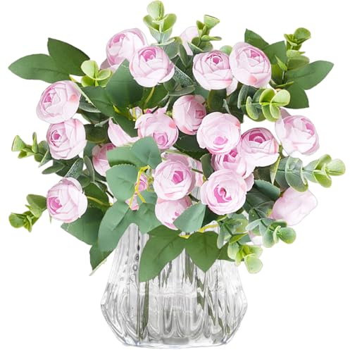 astylishome Artificial Flower Bouquets Wedding Roses Artificial Flowers Fake Silk Rose Flowers Realistic Single Stem Flower Bouquet for Wedding Party Office Home Decor 1719