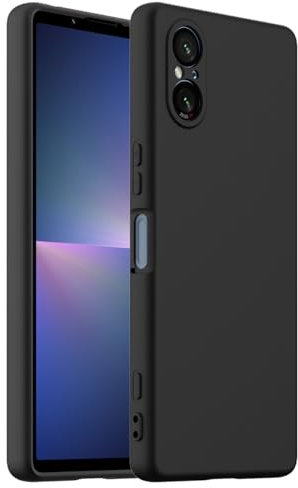BRAND SET Hülle für Sony Xperia 5 V, Magnetische Silikonhülle Kompatibel mit MagSafe, Stoßfest und Kratzfest, Handyhülle mit Mikrofaser-Innenfutter für Sony Xperia 5 V Hülle (Tiefschwarz)