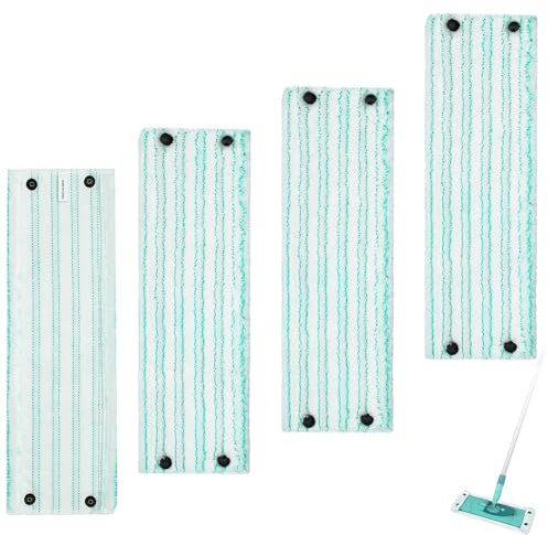 4er-Pack Mikrofasermop-Bezug für Leifheit Clean Twist XL Micro Duo – Vielseitig und Hochwertig für Alle Bodenarten(XL)
