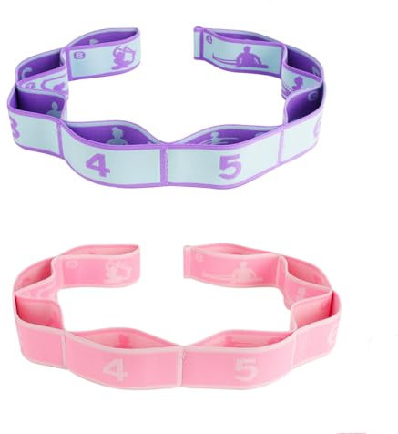 Halinuia 2 Pièces Elastique Musculation, Élastique Sport 8 Niveaux de Forces Bande, Fitness Musculation Sangle d'exercice pour Pilates Yoga Ballet Danse, Exercices D'étirement Fascias