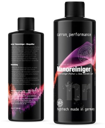 carron Nanoreiniger, Tiefenreiniger-Politur für Glas, Keramik und Lack, Entfernung von Nanoversiegelung, 200ml made in Germany