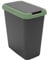 Sundis Green Bin, cubo de basura y de reciclaje, 25 L de capacidad, negro/verde, con tapa abatible o fija, con etiquetas adhesivas para cocina, oficina, lavadero, garaje
