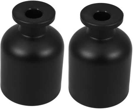 Veemoon 2pcs Refillable Aromatherapy Diffuser Bottles for Essential Oils Empty Glass Diffuser Containers Vintage Style for Home Fragrance and Aromatherapy Use