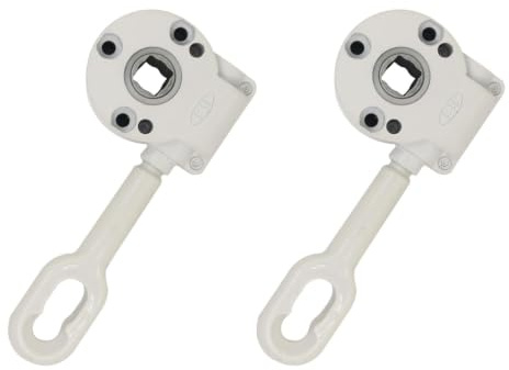 Máquina toldo Universal para terraza Camping Exterior Jardin para Engranaje recogedor de toldos Mecanismo toldo Manual Vertical Engranaje Reductor (Blanco, 170mm 2pc)