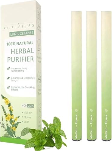 3 Stück Mullein Kräuter-lungenreiniger - Mullein Lung Purifier, Upgraded Herbals Diffuser Pen, Natural Inhaler Stick For Breathing Ease, Natürliche Atemwegsunterstützung & Atemhilfe Für Zuhause