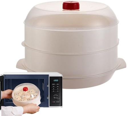 Cucina a Vapore | -Vapore Cucina Impermeabile Doppio Strato | Pentola a pressione per Forno a microonde Riso Verdure Pesce Fiocchi d'Avena Bocchini Casa Ristorante