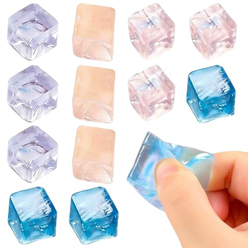 CEJAS 12 Stück Eiswürfelformen squishies, Soft Squishy Toy, Erfrischendes Spielzeug für den Sommer(Farbe zufällig)