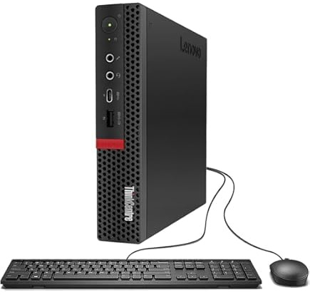 Lenovo ThinkCentre M720q Mini PC de bureau, Intel Core i5-8500T, 16 Go de RAM, SSD 256 Go, Wi-Fi, Bluetooth, clavier QWERTY américain, Windows 11 Pro (reconditionné)
